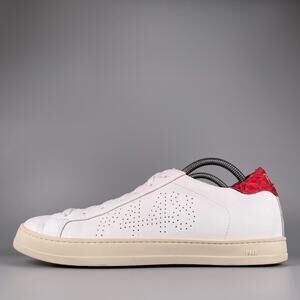 P448 Men's EU 44 US 11-11.5 White Leather Casual Sneakers Walking Shoes Lace Up